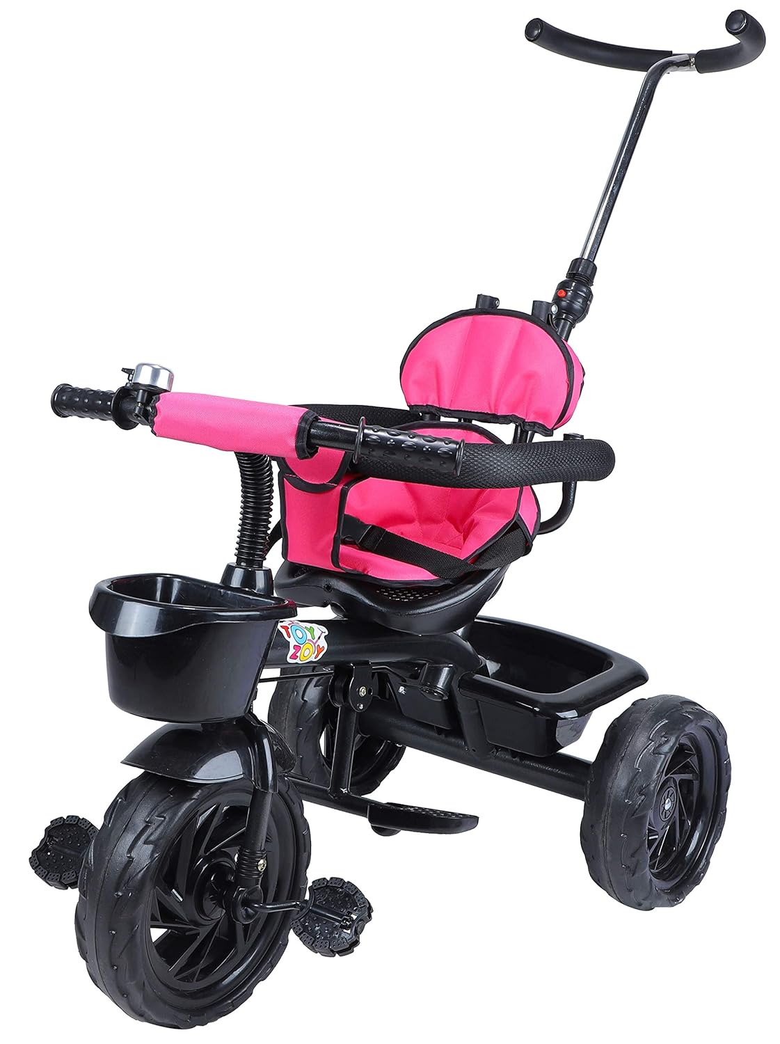 Usmile Toys Toyzoy Maple Pro Max tricycle in blue and black, featuring a protective canopy and durable design for young children. www.usmile.toys